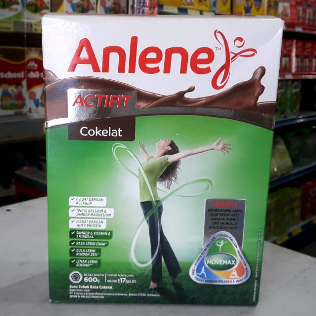 Susu ANLENE Actifit 600gr Coklat / Vanila / Original