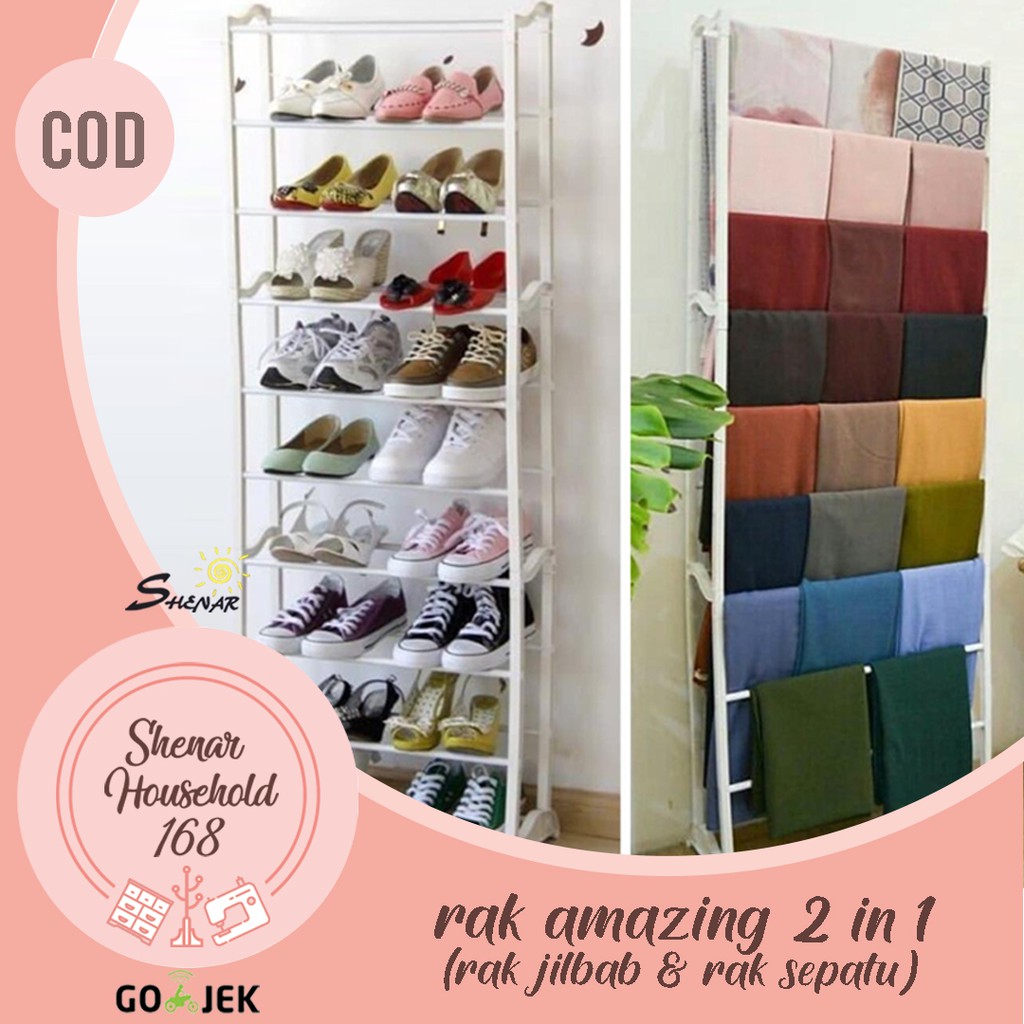 SHENAR RAK SEPATU / RAK SUSUN / RAK HIJAB / RAK SERBAGUNA / RAK MULTIFUNGSI / RAK AMAZING SHOE RACK