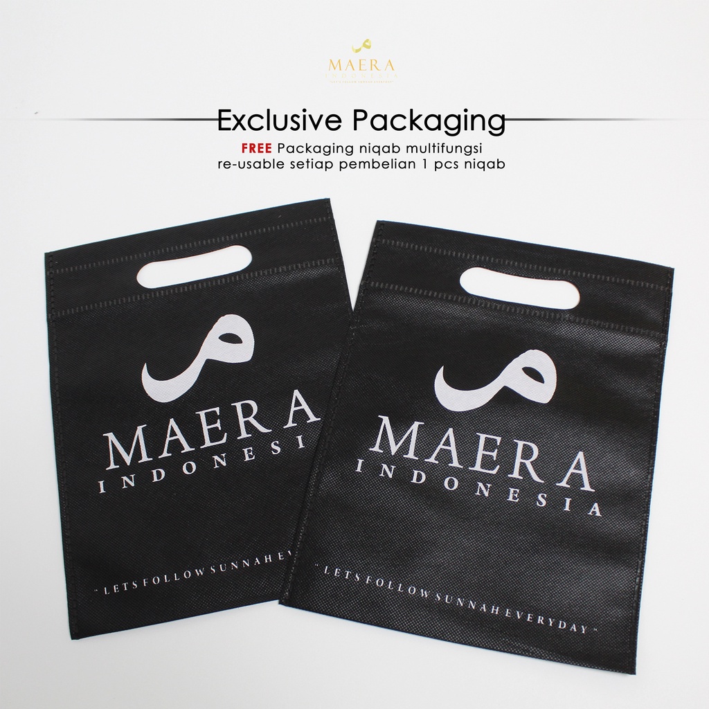 Niqab Asma / Cadar Bandana JetBlack Sifon Silk Premium By Maera Indonesia