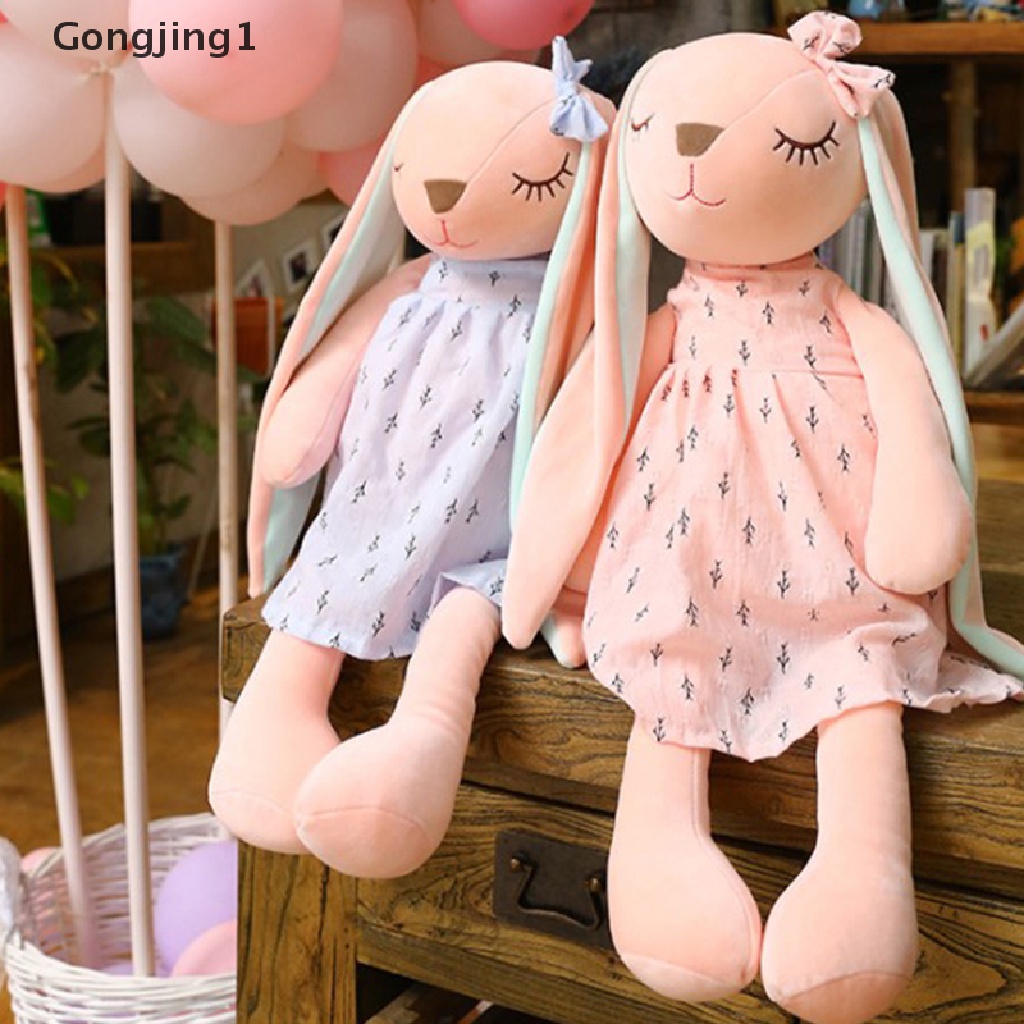 Gongjing1 Mainan Boneka Kelinci Telinga Panjang Bahan Plush