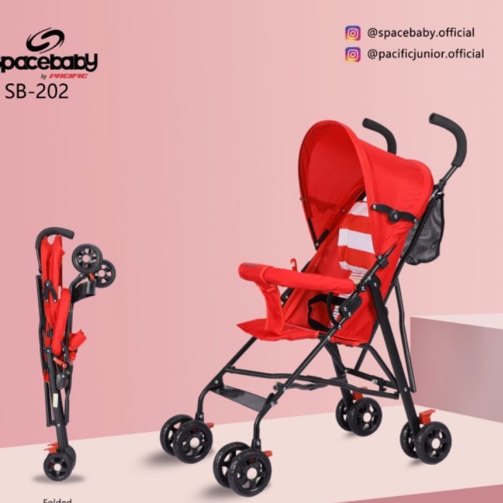 Kereta dorong bayi Spacebaby SB202 posisi duduk saja Buggy Baby Stroller