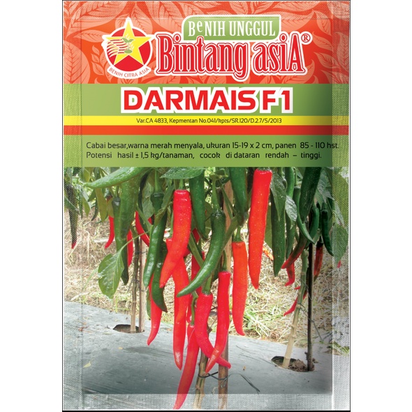 Benih Cabai Besar DARMAIS 10GR Bintang Asia