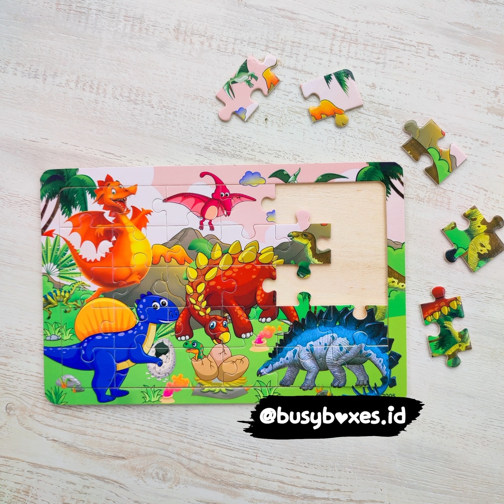 [busyboxes.id] Mainan Edukasi Puzzle Kayu Wooden Puzze Dinosaurus