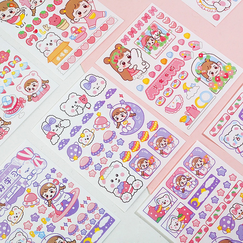 Stiker Dekoratif Korea Cute / Planner Journal Scrapbook /Stiker Aestetic