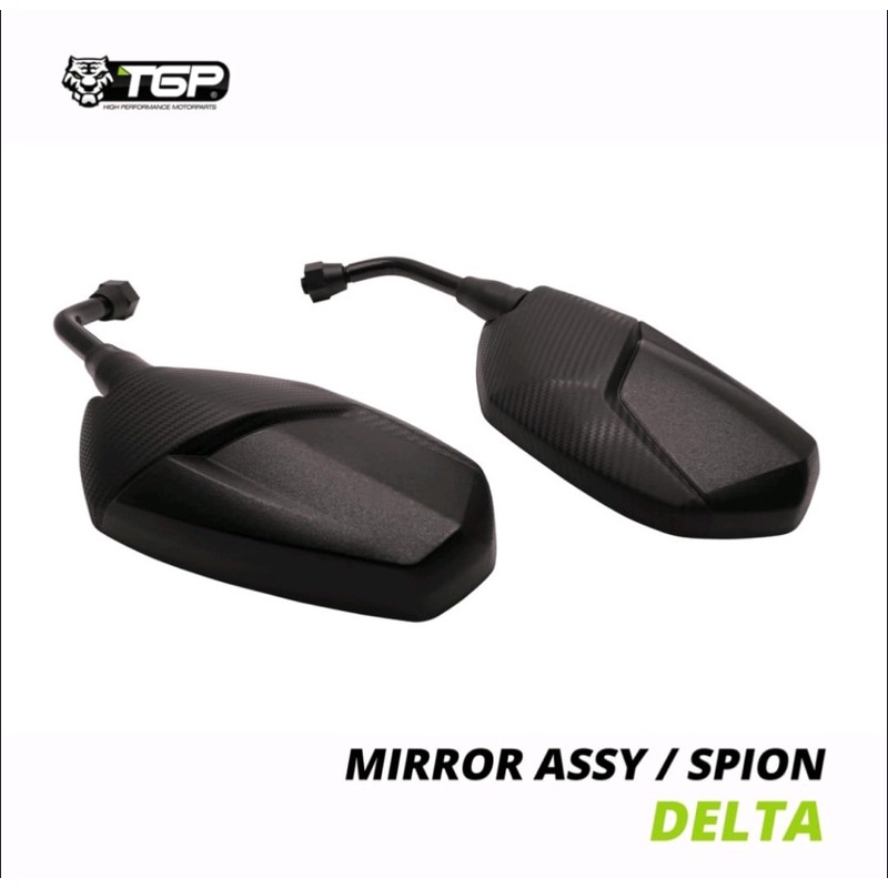 Spion Delta TGP untuk Honda &amp; Yamaha motif Carbon Permanent Standart Premium Cembung Tebal Motor Nmax 155 Aerox 155 Lexi Xmax Vario 125/150/160 Pcx 150/160 Adv CBR Wr155 Universal