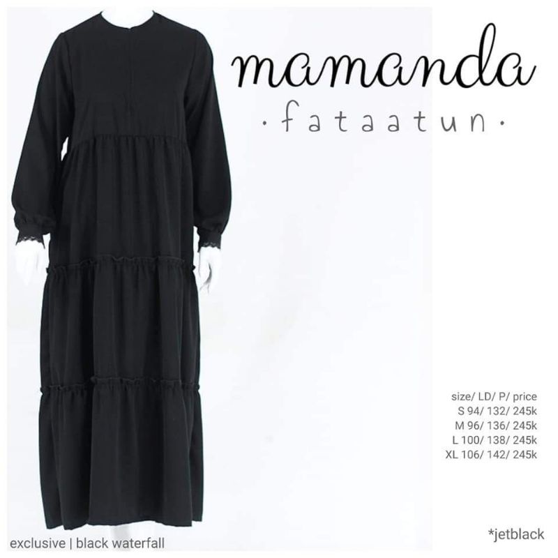 MAMANDA FATAATUN Exclusive Series || Gamis Black Waterfall