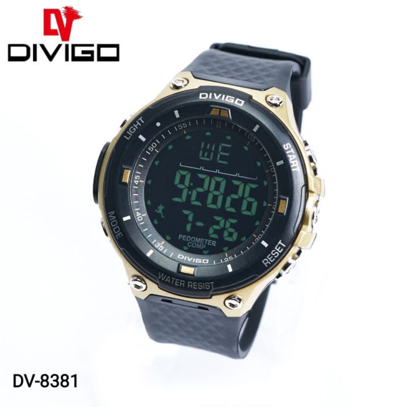 (Grosir)Jam Tangan Pria Divigo Digital Light Anti Air Strap Karet/ Rubber(Terima Cod)