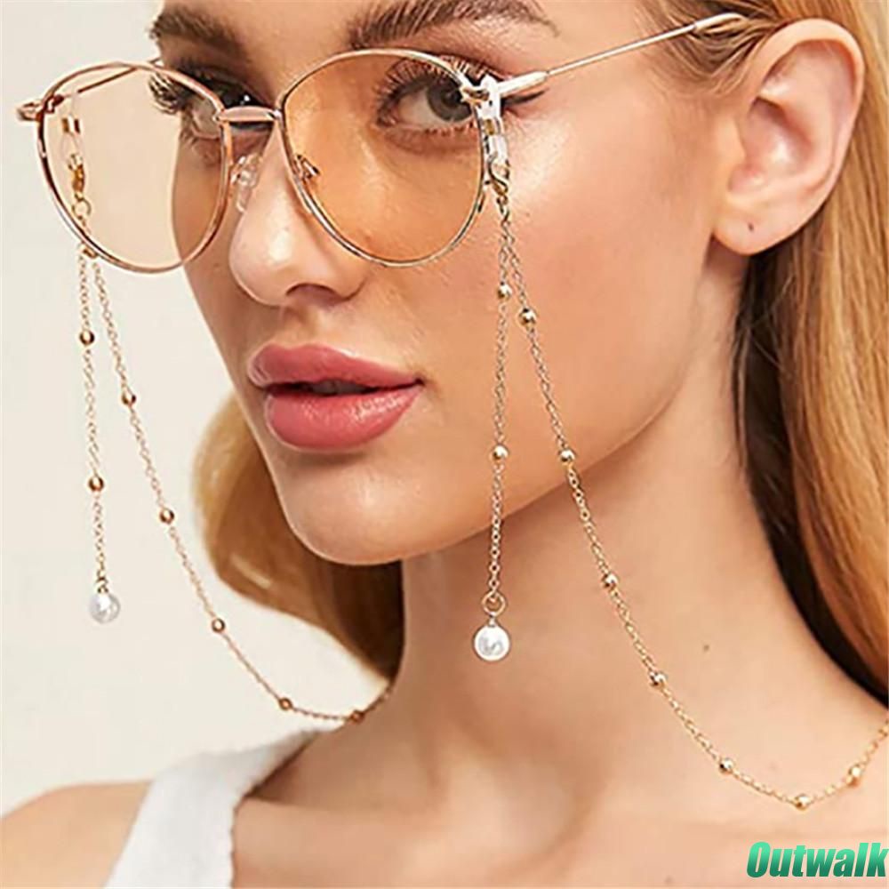 Mask extendermask lanyardglasses chainmask comfort beltglasses decoration chain ew fashion adjustable mask anti-lost chainheadphone lanyardgolden pendant glasses chain -OW-