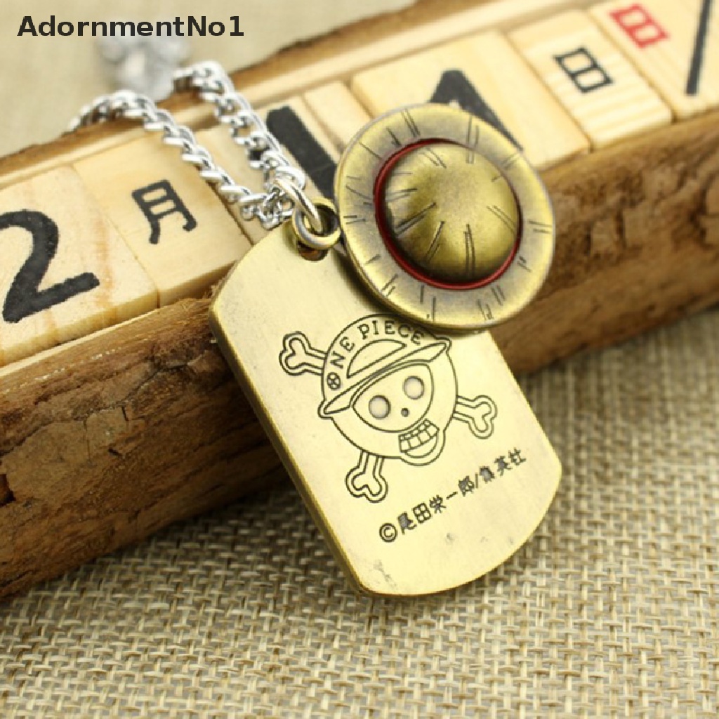 (AdornmentNo1) 1pc Kalung Rantai + Liontin Motif Anime One Piece Luffy + Tengkorak Untuk Wanita