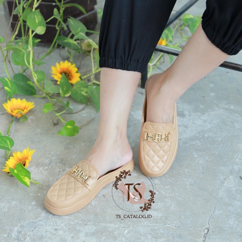 Sandal Sepatu Kantor Tebal Motif H Import Mokaya 8012-B2 Dan Lincah 8012