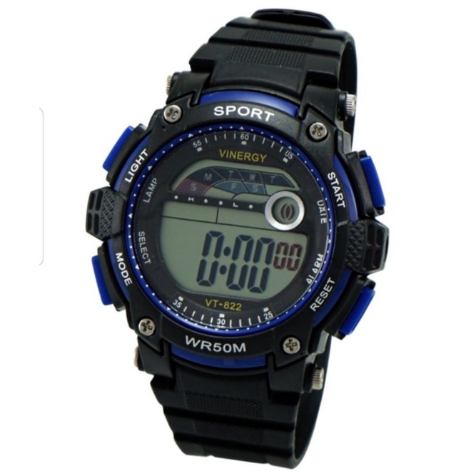 Jam Tangan Watch Vinergy Digital Sport AR VT 822 G Waterproof