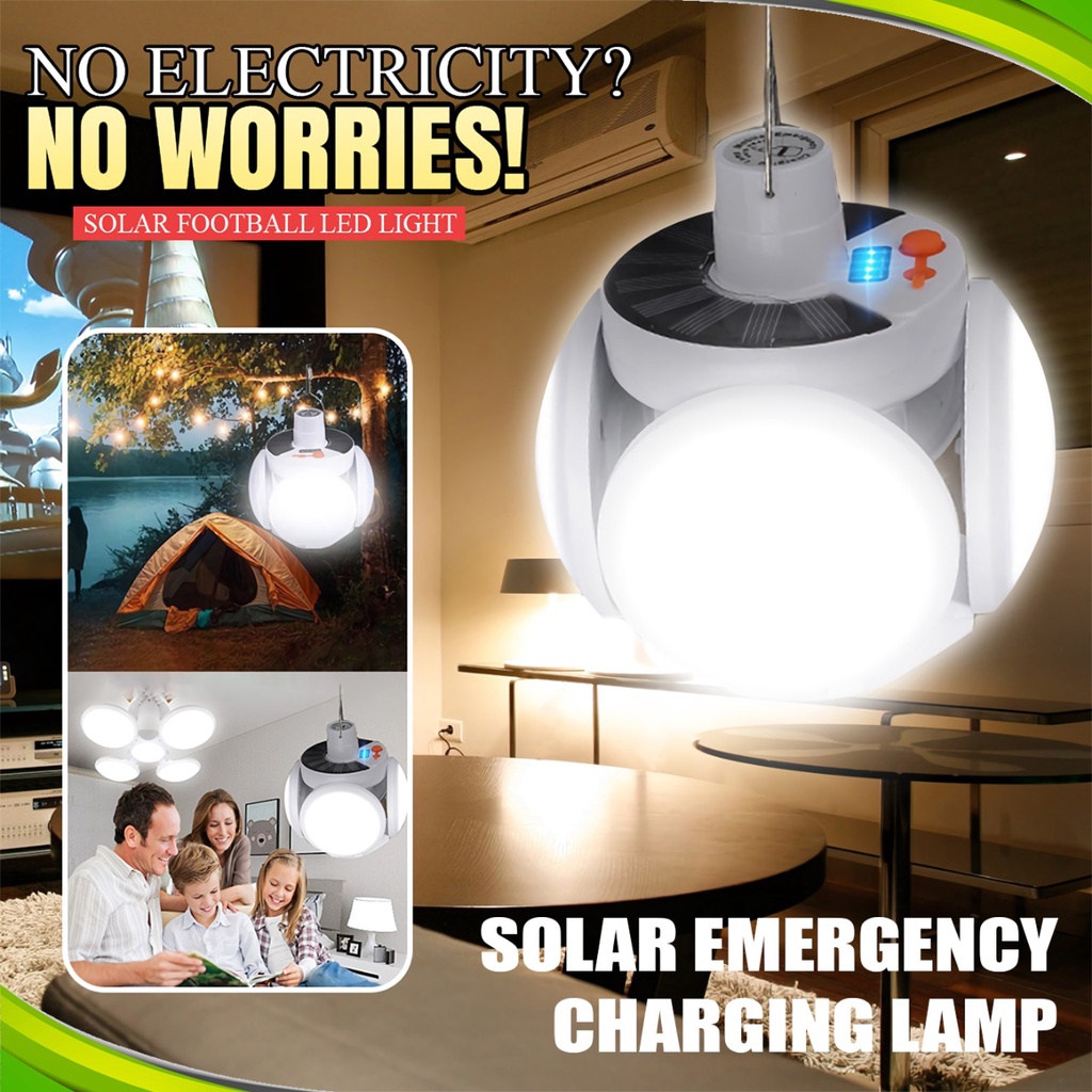 Lampu Solar Emergency LED Lipat Gantung Dragon 5 Sisi Gantung Rechargeable CHARGING LAMP SL-2029 UNIK FOOT BALL