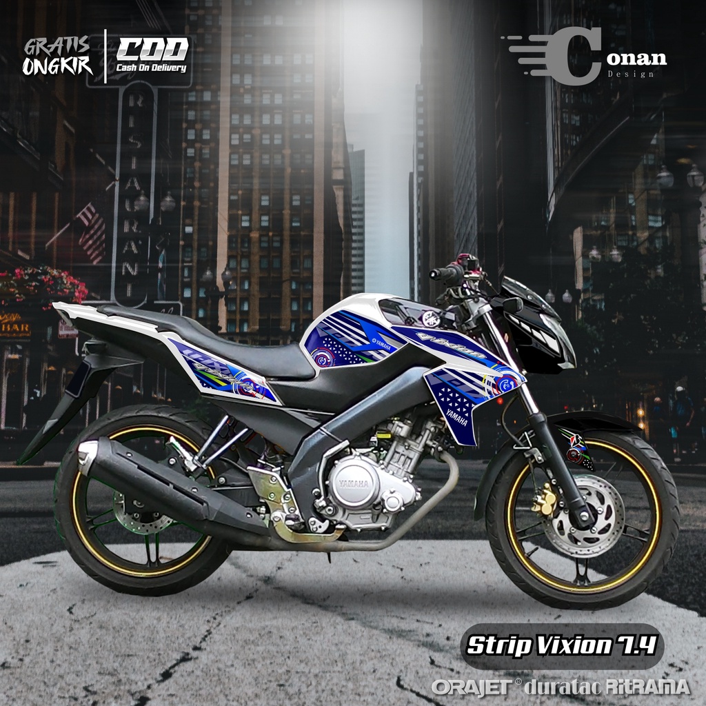 Aksesoris Stiker Variasi Yamaha Vixion New - Sticker Variasi Striping Vixion New Half Cicle - Stiker