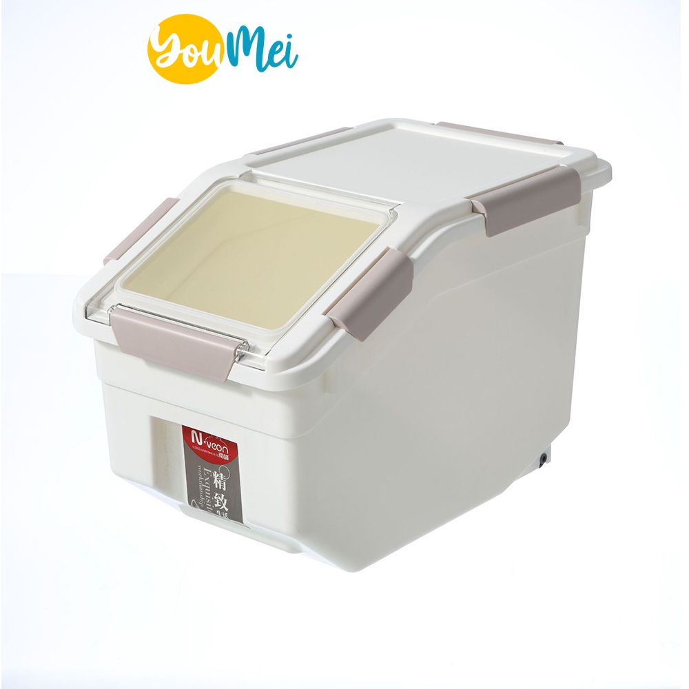 Rice Dispenser - Tempat Penimpanan Wadah Beras 20 / 30 Liter Gratis Gelas Serokan Minimalis Aesthetic - 1243