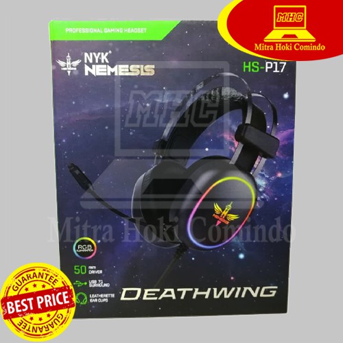 HEADSET HEADPHONE GAMING RGB USB NYK HS-P17 HS P17 DEATHWING