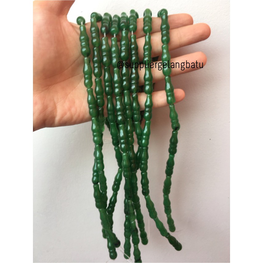 bahan ujung kepala tasbih HIJAU aksesoris muslim tasbeh batu kado haji fashion pria wanita trending