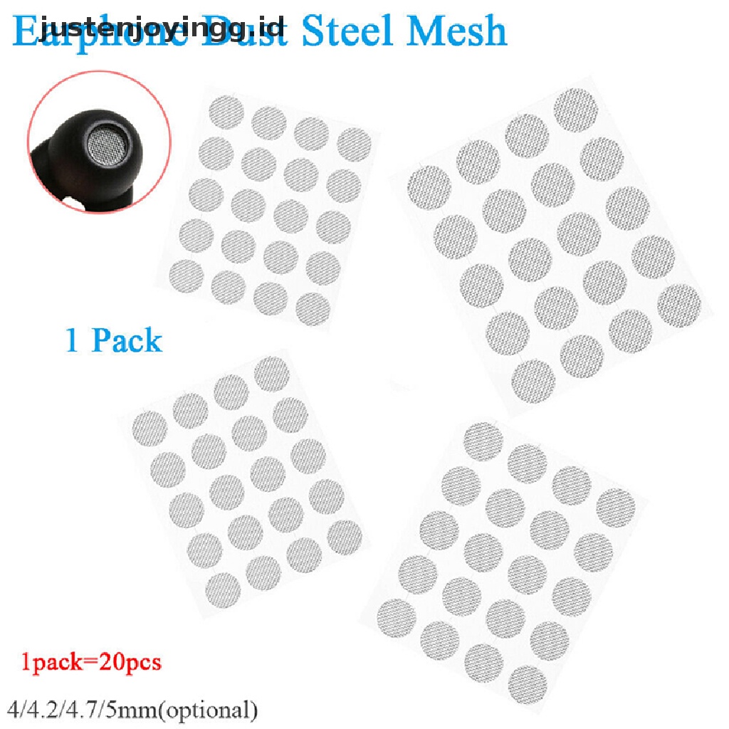 // Justenjoyingg.id// 20pcs Earphone Jaringan Tahan Debu Steel Mesh 4mm 4.2mm 4.7mm 5mm Aksesoris DIY