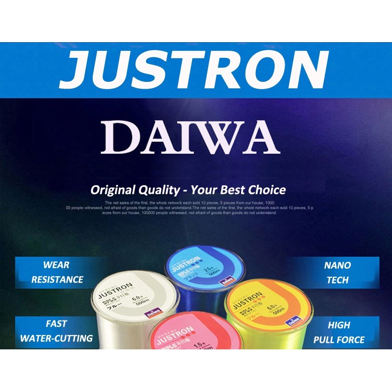 BENANG PANCING DAIWA JUSTRON ORIGINAL UKURAN 0.128mm(2,4kg)