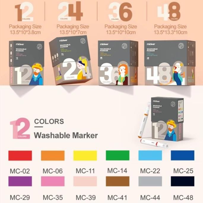 

Mideer Washable Marker-12 Colours