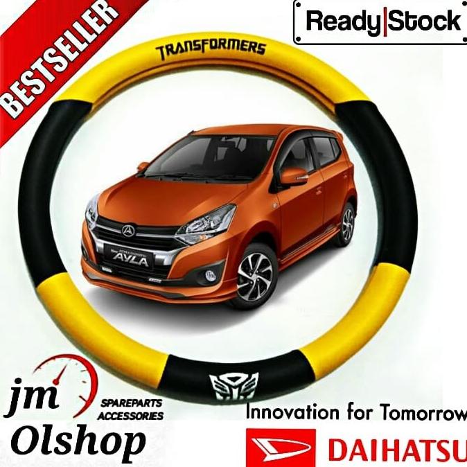 Cover Stir Mobil Daihatsu Ayla Universal Kuning Kom Hitam Transformer