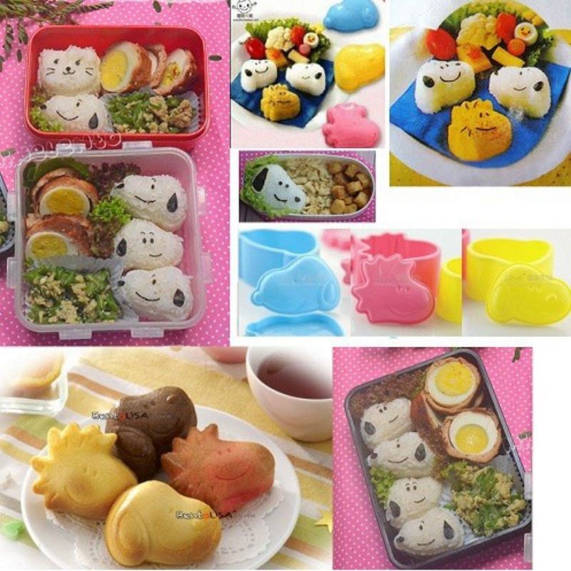 Cetakan Nasi Bento Mini Karakter 3pc / Cetakan Mini Bento Lucu