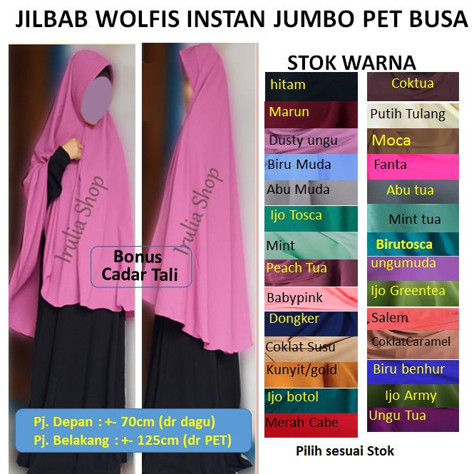 JILBAB WOLFIS JUMBO/HIJAB WOLFIS JUMBO CADAR