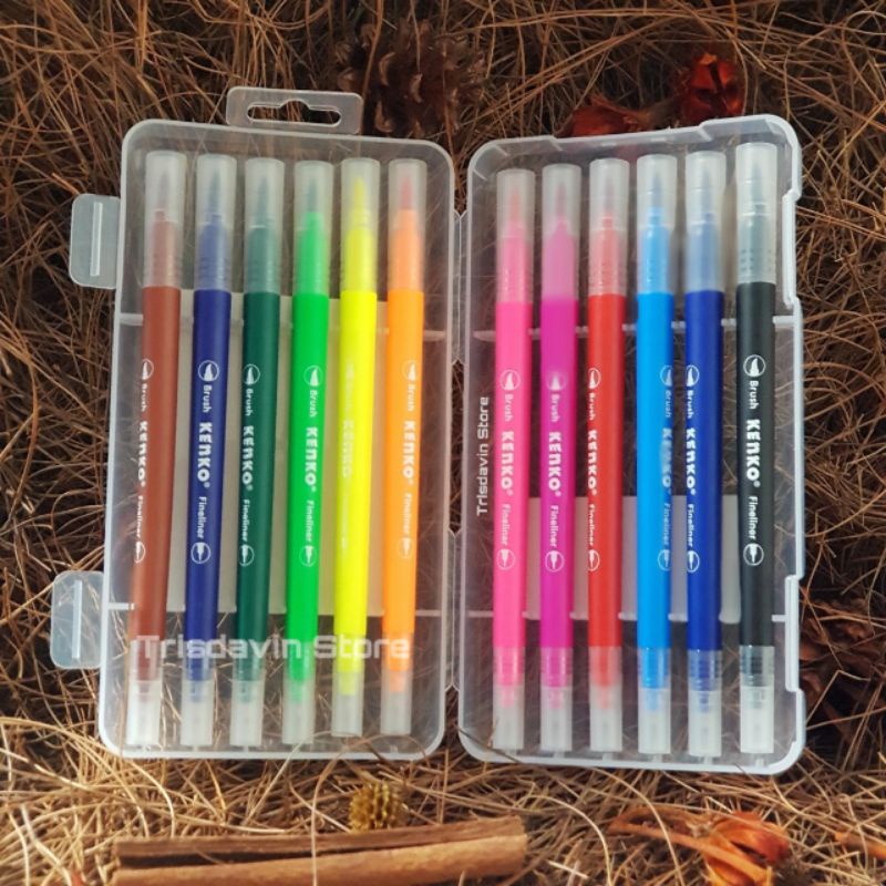 

Kenko dual tip watercolor marker 12 warna/marker dual tip merk Kenko-12 warna