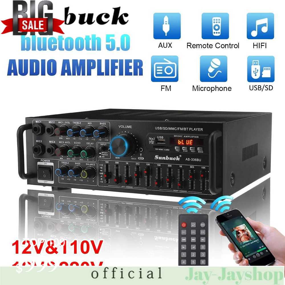 Sunbuck Audio Amplifier Bluetooth EQ Karaoke FM Radio 2000W - AS-336BU