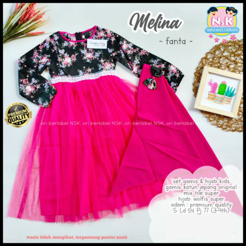 gamis bunga anak//gamis katun//gamis import anak//gamis tutu anak//gamis rumbai anak