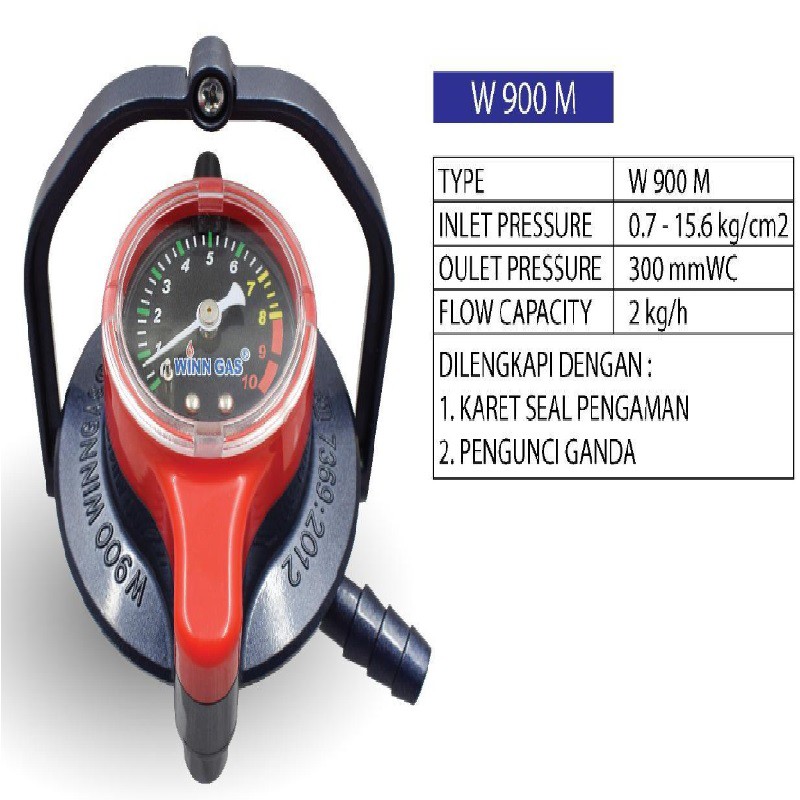 REGULATOR WINN GAS AUTO W-900NM/W-900 (DOUBLE LOCK) Tanpa Meter/W-900M/W-900 M (DenganMeter)