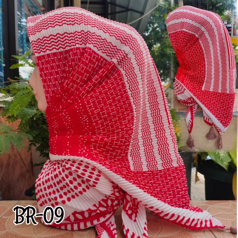 SEGIEMPAT PLISKET MOTIF JAMBUL BRANDED / JILBAB SEGIEMPAT PLISKET / SEGIEMPAT PLISKET / SEGIEMPAT VOAL / JILBAB JAMBUL-BR-09