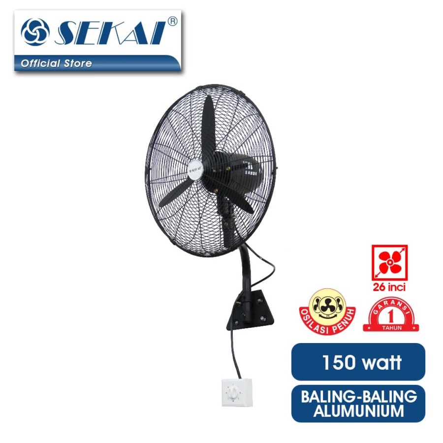 SEKAI IWF-2639 WALL FAN 26&quot; INDUSTRIAL FAN 26 INCH KIPAS ANGIN BESI TEMBOK INDUSTRI IWF2639