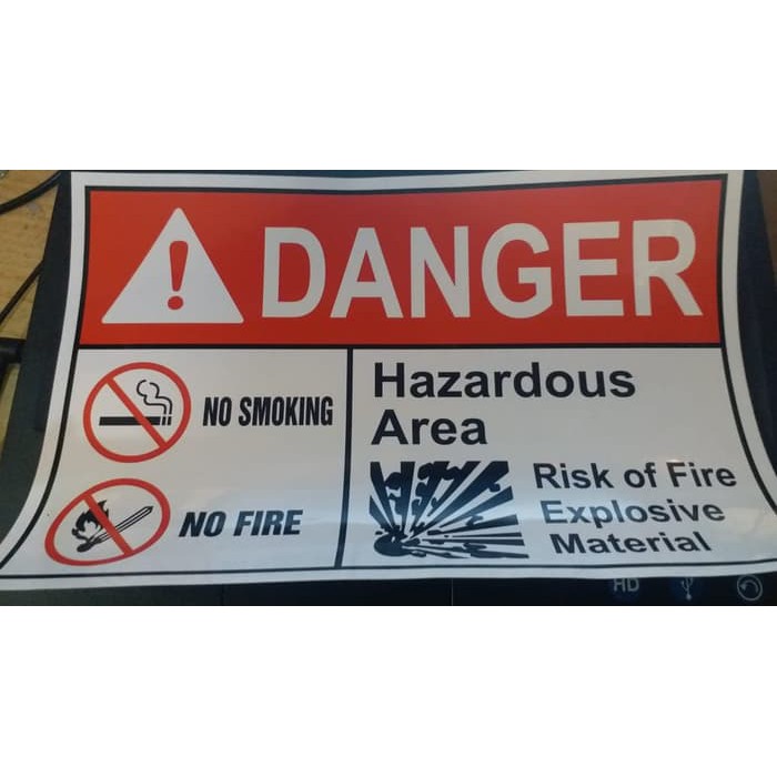 

SIGN LABEL STICKER DANGER HAZARDOUS AREA 10X10 RAMBU K3