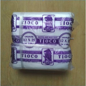 Plastik Kantong HD Anti Panas Merk Tioko uk. 12 x 25 ukuran 0.5 kg