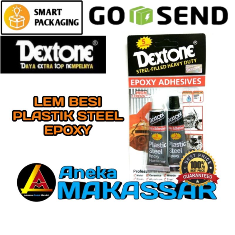 Makassar A0107 DEXTONE Lem besi campur plastik steel epoxy 48 gram