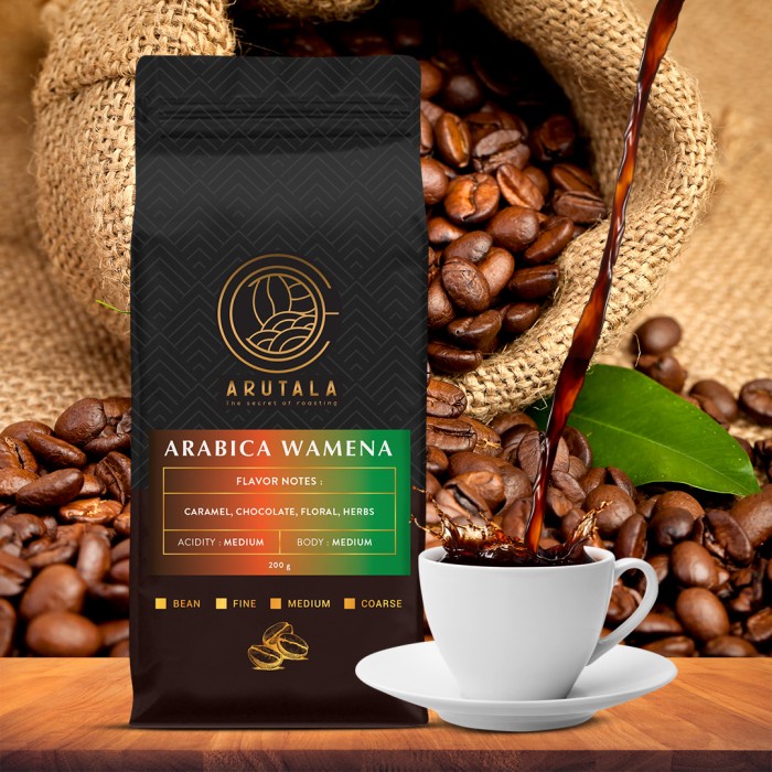 

kopi-biji- arutala kopi arabika papua wamena 200 gram - biji -biji-kopi.