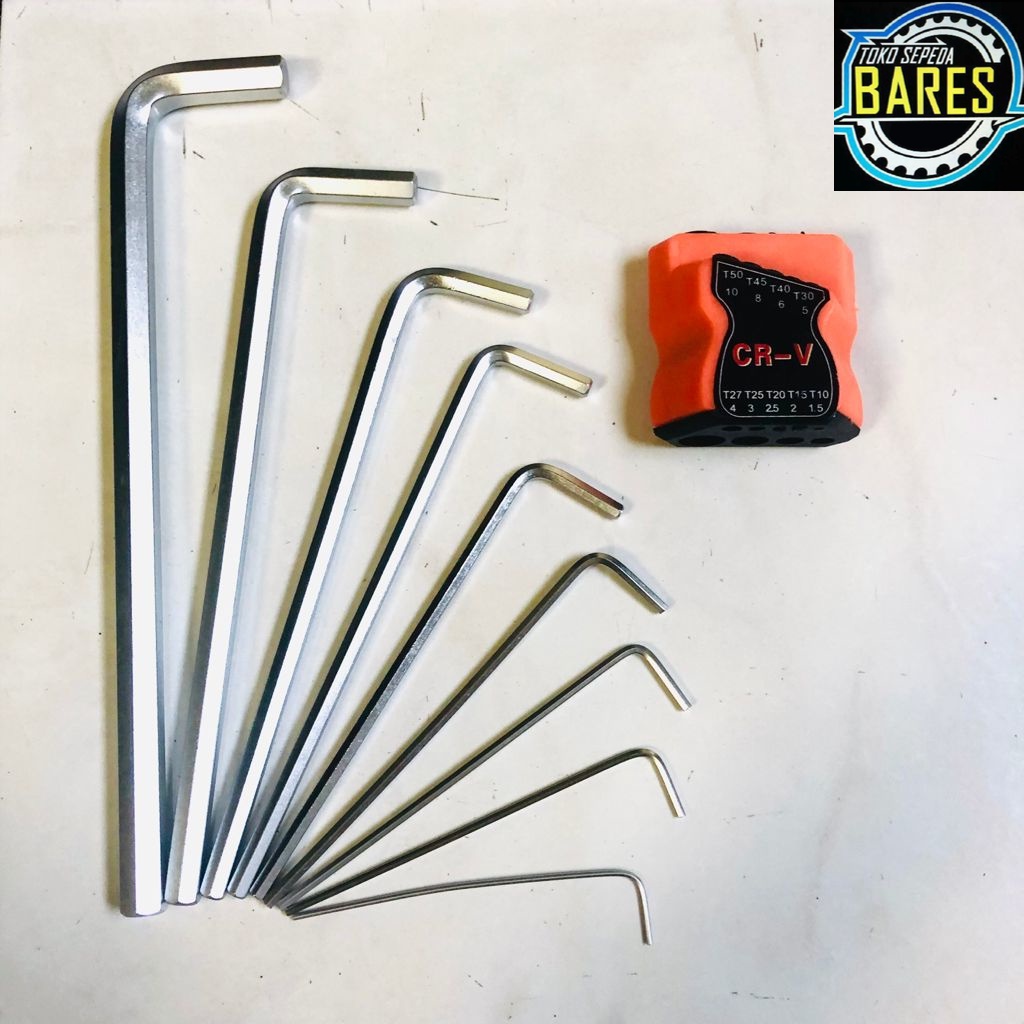 Kunci L Set K55 ER-HHKS-3EP T10-T50 9 Pcs 1.5 - 10 mm Extra Long / Hex Key