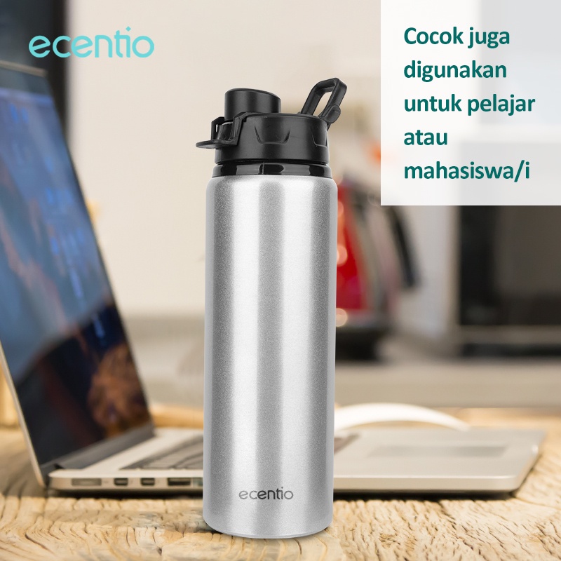 ecentio Sports Tumbler Botol Air Minum Water bottle drinking Aluminum cup Sports Botol Air 750ML