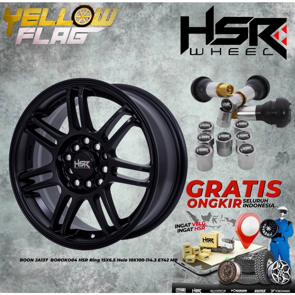 Velg Racing Mobil Trajet Ertiga HSR BOON Ring 15 Lebar 6,5 Lobang 5