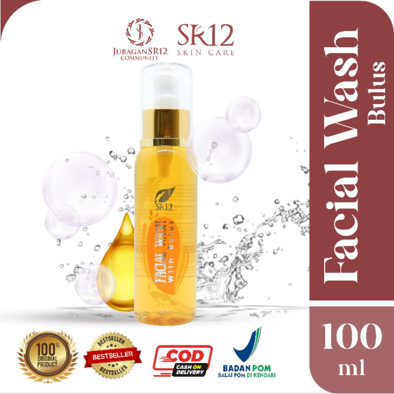 FACIAL WASH BULUS SR12 100ml SABUN CAIR PEMBERSIH WAJAH KULIT NORMAL FLEK HITAM JERAWAT KOMEDO