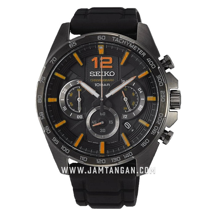 Seiko Chronograph SSB351P1 Neo Sport Black Dial Black Rubber Strap