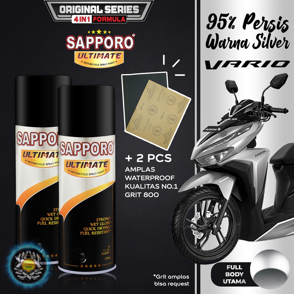 NEW PAKET SILVER VARIO SAPPORO ULTIMATE 4 IN 1 OH04 SOPHISTICATED MATTE SILVER HONDA ORIGINAL CAT