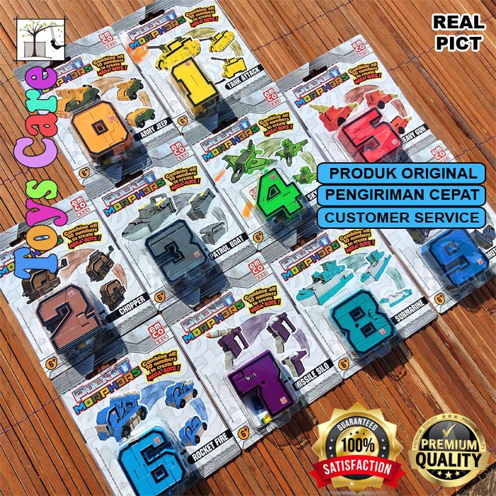TRANSFORMERS POCKET MORPHER MORPHERS NUMBER SET 0 - 9 ORIGINAL EMCO POKET NAMBER ORIGINAL PROMO FLAS