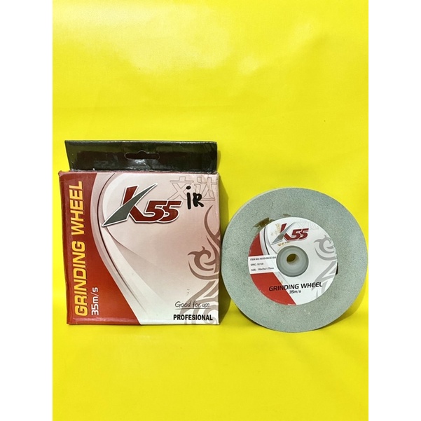 BATU GERINDA GURINDA DUDUK 5 Inch K55 Grinding Wheel 35m/s Size 150x25x31,75mm / Batu asah bulat tebal / Batu Gerinda k55 spec GC120