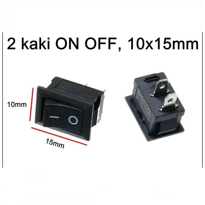 Saklar Rocker switch 2 pin saklar 2 kaki kalkulator super mini