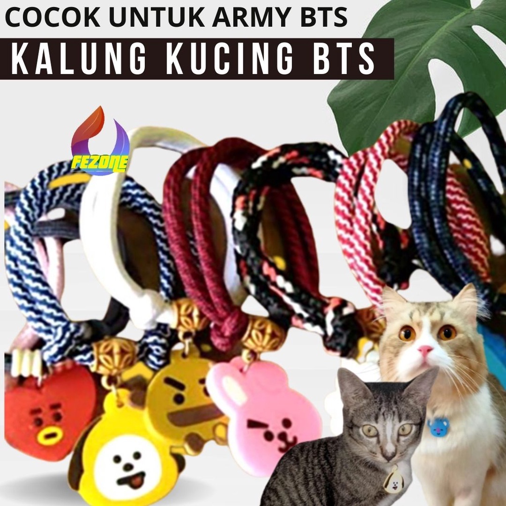 Kalung Kucing Anjing Kelinci Motif BTS Lucu Kalung Tali FEZONE