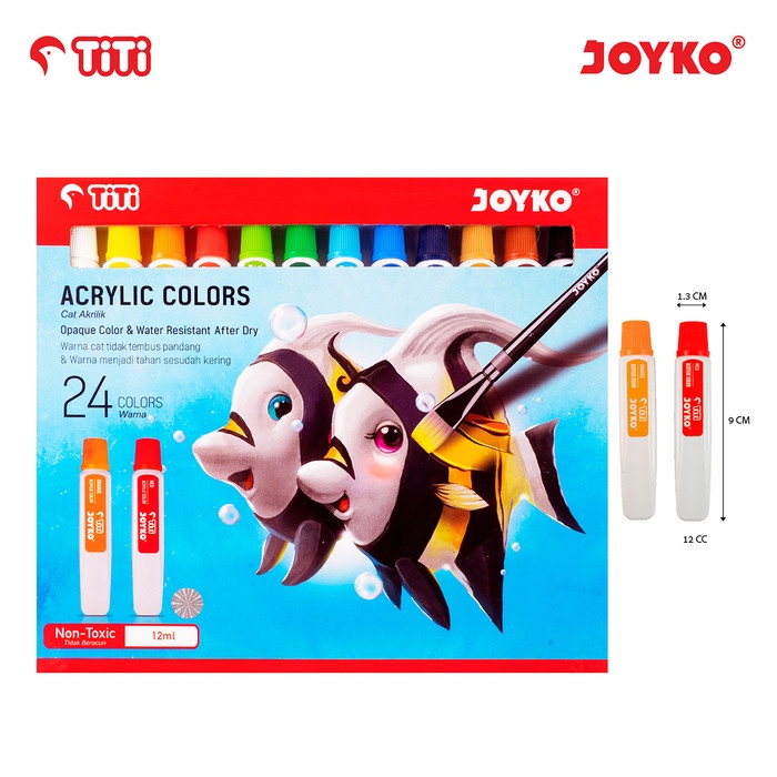 

TERLARIS !!! Acrylic Color Cat Akrilik Joyko TiTi ACC-12ML-24 Warna Colors