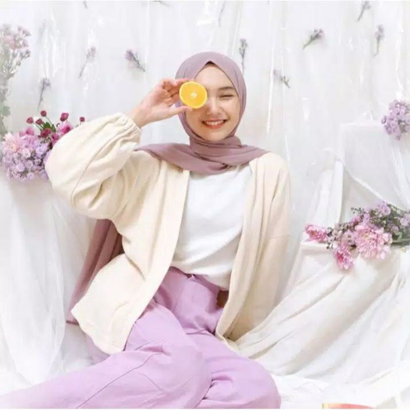 Cardigan Lengan Balon Crincle Air flow