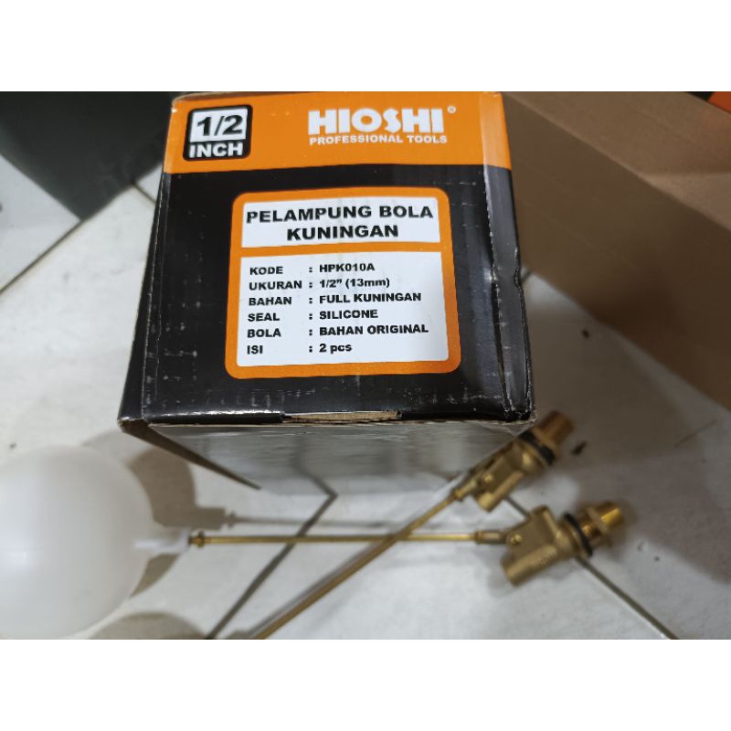 HIOSHI Pelampung Air Kuningan Ukuran 1/2&quot;in inch  / Pelampung Air Bak / Brass Water Tank Valve