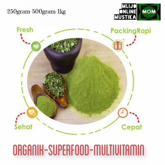 

DAUN KELOR PER IKAT 1Kg / MORINGA LEAVES / FRESH VEGETABLES / ORGANIK - Bubuk Powder, 1 KG